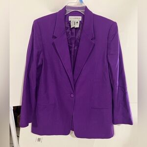Vintage Sag Harbor Women's Purple Wool Blazer, size 18